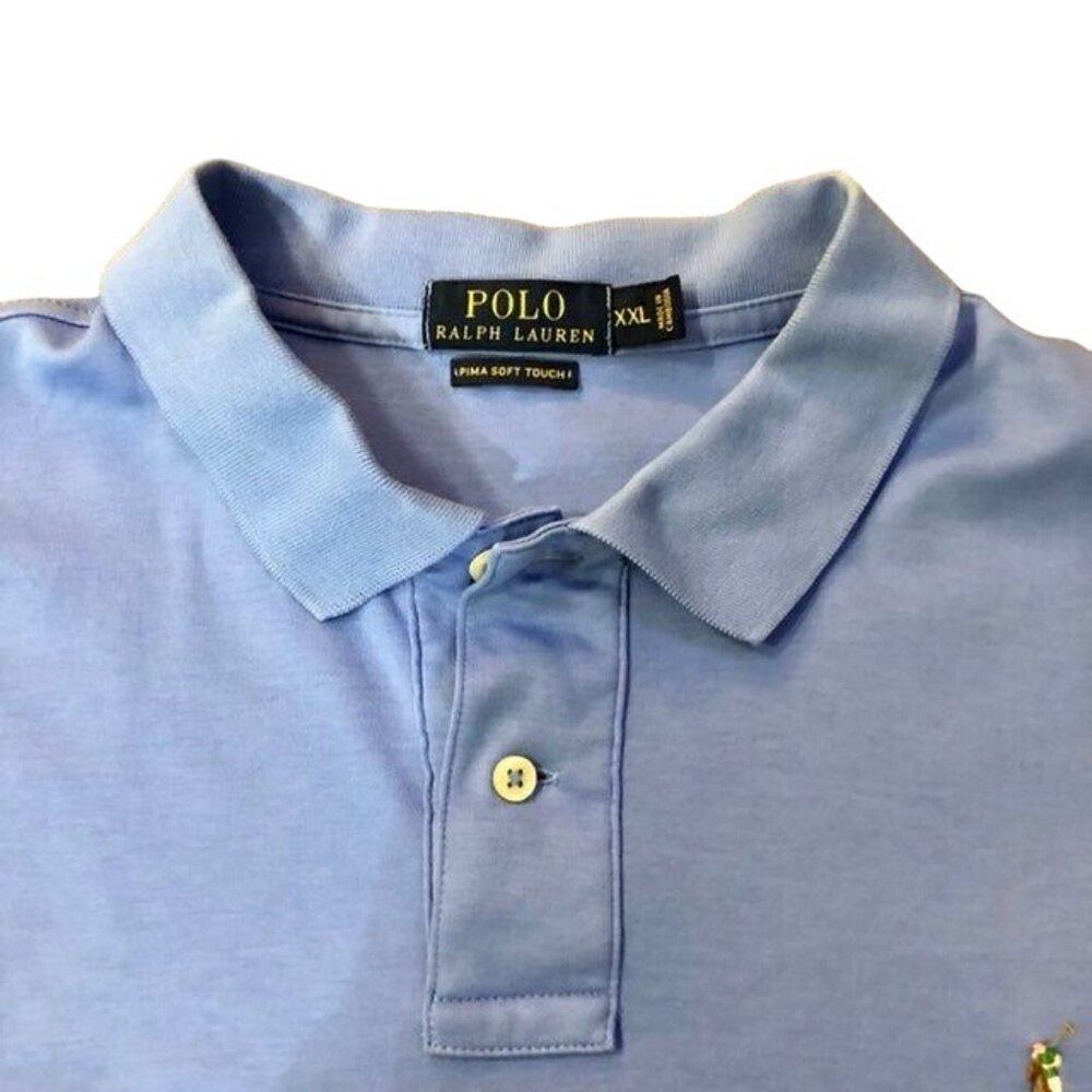 Polo Ralph Lauren Polo Shirt XXL Used Pima Cotton Soft Touch - Picture 4 of 9
